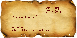 Pinka Dezső névjegykártya